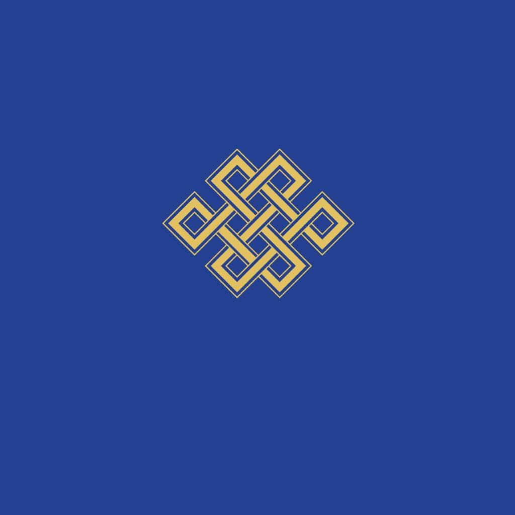 Intricate geometric logo in gold on a deep blue background, representing professional branding and digital media.